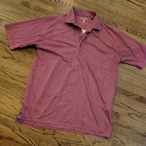 $118 Red and White Patterned Polo Shirt